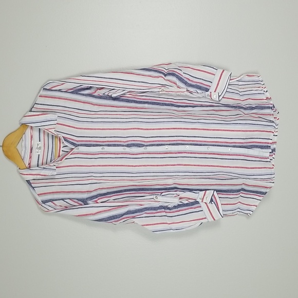 Linen Artisan NY 100% Linen Striped Button Up Size XL - Picture 6 of 16